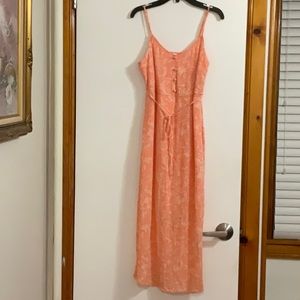 BP Coral Rose Sun Dress Size Small side zipper, side split, adjustable straps